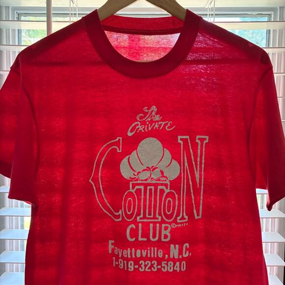 Vintage Paper Thin Worn Burnout T-Shirt Size L 1980s Red Single Stitch WIP M/L - Picture 1 of 5